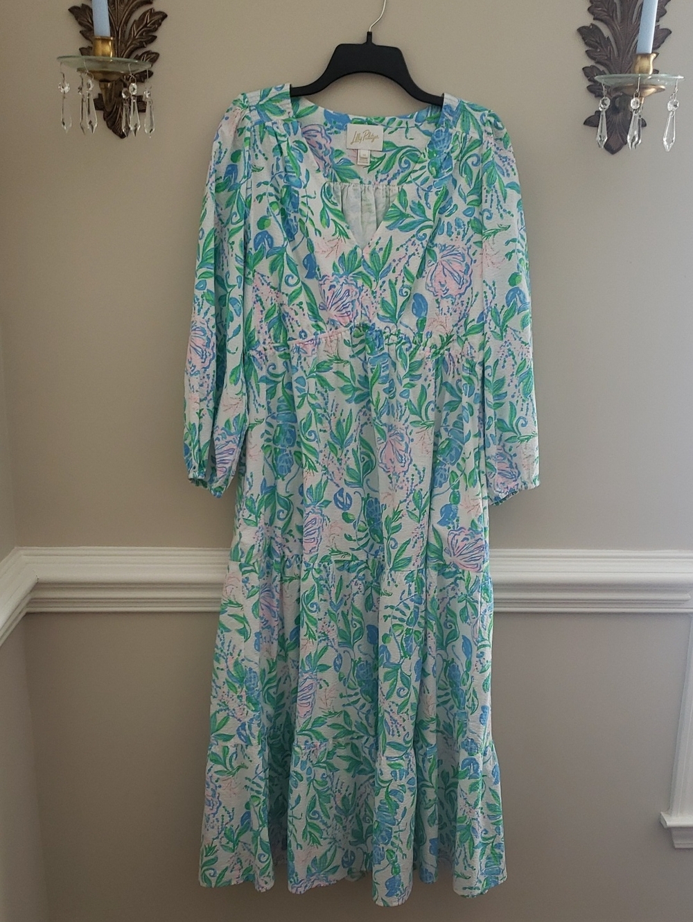 Lilly Pulitzer Green, Blue & Pink Floral Deacon Dress